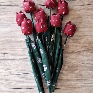 Bordó mintás textil tulipán - otthon & életmód - dekoráció - dísztárgy - Meska.hu