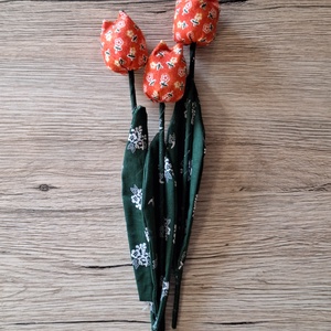 Narancs virágos textil tulipán, Otthon & Életmód, Dekoráció, Dísztárgy, , MESKA