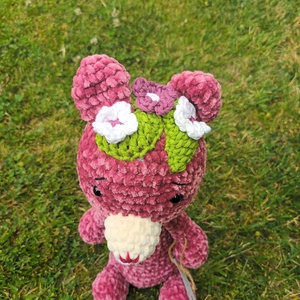 Málna, amigurumi maci - játék & sport - plüssállat & játékfigura - maci - Meska.hu