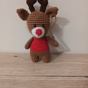 Amigurumi rénszarvas Rudolf, Játék & Sport, Plüssállat & Játékfigura, Más figura, Horgolás, MESKA