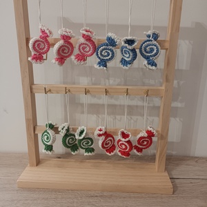 Karácsonyi horgolt cukorka - karácsony - mikulás - mikulás beltéri dekoráció - Meska.hu