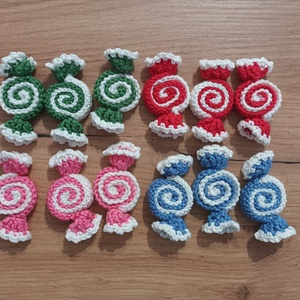 Karácsonyi horgolt cukorka, Karácsony, Mikulás, Mikulás beltéri dekoráció, Horgolás, MESKA