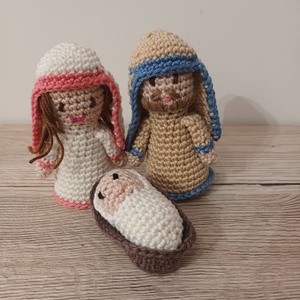 Amigurumi József, Mária és a kis Jézus, Kellékek & szerszámok, Dekorációs kellékek, Figurák, Horgolás, MESKA