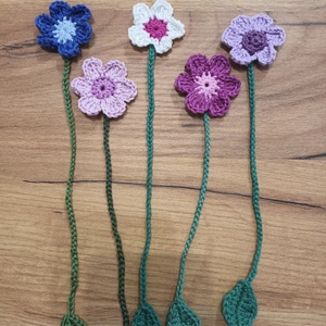 Horgolt virágos könyvjelző, Könyv & Zene, Könyvjelző, Horgolás, MESKA