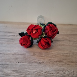 Piros textil rózsa - otthon & életmód - dekoráció - dísztárgy - Meska.hu