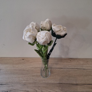 Fehér textil rózsák - otthon & életmód - dekoráció - dísztárgy - Meska.hu