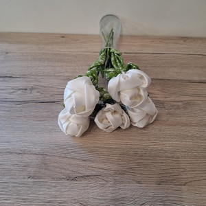 Fehér textil rózsák - otthon & életmód - dekoráció - dísztárgy - Meska.hu