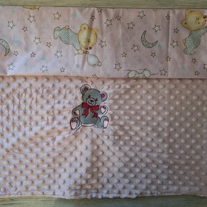 Kétoldalas babatakaró rózsaszín, Baba - mama, Baba ágynemű, Babatakaró, gyerek pléd, Varrás, MESKA