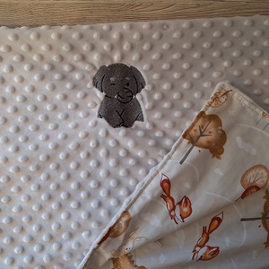 Kétoldalas babatakaró fehér-elefántos - baba - mama - baba ágynemű - babatakaró, gyerek pléd - Meska.hu