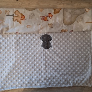 Kétoldalas babatakaró fehér-elefántos, Baba - mama, Baba ágynemű, Babatakaró, gyerek pléd, Varrás, MESKA