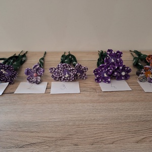 Lila árnyalatos nyári textil virágok - otthon & életmód - virágdekoráció - virágok - szálas virág - Meska.hu