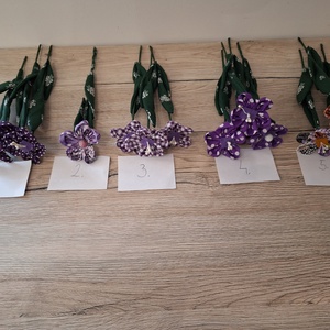 Lila árnyalatos nyári textil virágok - otthon & életmód - virágdekoráció - virágok - szálas virág - Meska.hu