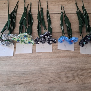 Nyári textil virágok kékes árnyalatokban - otthon & életmód - virágdekoráció - virágok - szálas virág - Meska.hu