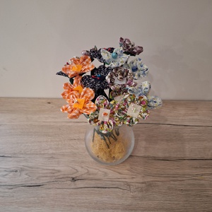 Nyári textil virágok  - Meska.hu