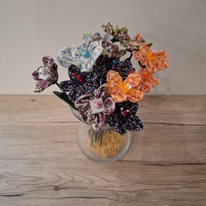 Nyári textil virágok  - otthon & életmód - virágdekoráció - virágok - szálas virág - Meska.hu