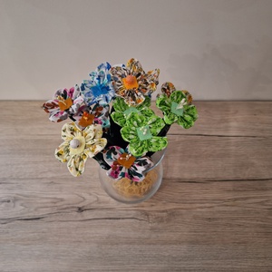 Nyári textil virágok  - otthon & életmód - virágdekoráció - virágok - szálas virág - Meska.hu