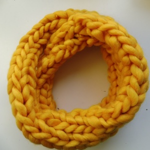 Sárga vastag kötött sál - ruha & divat - sál, sapka, kendő - sál - Meska.hu