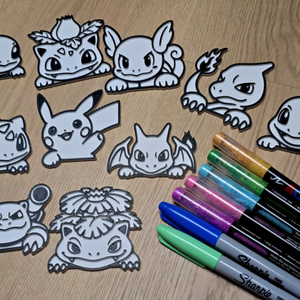 Pokemon színező 10 db-os csomag - Meska.hu