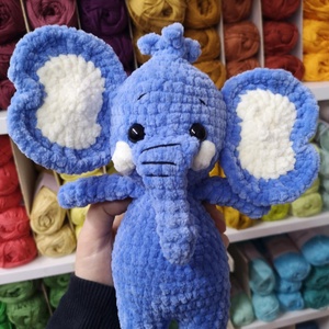Horgolt kék elefánt, Játék & Sport, Plüssállat & Játékfigura, Elefánt, Horgolás, MESKA