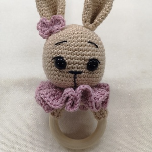 Horgolt nyuszis csörgő, Baba - mama, Baba játékok, Csörgő, Horgolás, MESKA