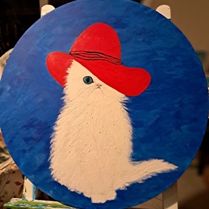 Díva cica akril kép , Otthon & Életmód, Dekoráció, Kép & Falikép, Vászonkép, , MESKA