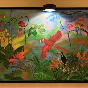 Dzsungel színes élete akril kép  - otthon & életmód - dekoráció - kép & falikép - vászonkép - Meska.hu