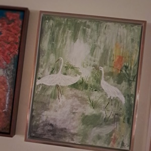 Kettesben madaras akril festmény - otthon & életmód - dekoráció - kép & falikép - vászonkép - Meska.hu
