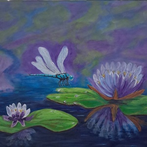 Kis szitakötő, , Otthon & Életmód, Dekoráció, Kép & Falikép, Vászonkép, , MESKA