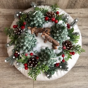 Őzikék a fenyvesben adventi koszorú - karácsony - adventi díszek - adventi koszorú - Meska.hu