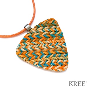 Kötött mintás ékszergyurma nyaklánc, Ékszer, Nyaklánc, Medálos nyaklánc, Ékszerkészítés, Gyurma, MESKA