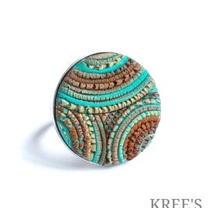 Türkiz metál színekkel, ékszergyurma gyűrű, Ékszer, Gyűrű, Statement gyűrű, Ékszerkészítés, MESKA