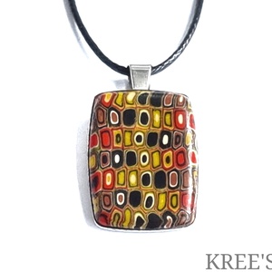 Klimt inspiráció - ékszergyurma nyaklánc, Ékszer, Nyaklánc, Medálos nyaklánc, Ékszerkészítés, Gyurma, MESKA