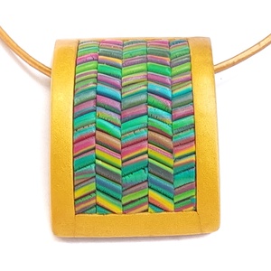 Arany mintás ékszergyurma nyaklánc  - ékszer - nyaklánc - medálos nyaklánc - Meska.hu