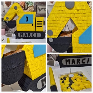 Markoló munkagép mexikói party pinyáta ( pinata) ajándékötlet fiúknak - játék & sport - kisautók, járművek - munkagépek - Meska.hu