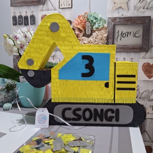 Markoló munkagép mexikói party pinyáta ( pinata) ajándékötlet fiúknak - játék & sport - kisautók, járművek - munkagépek - Meska.hu