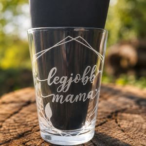 Elegáns gravírozott vizes / üdítős pohár � A legjobb Mama részére - otthon & életmód - konyhafelszerelés, tálalás - tálalás - pohár - Meska.hu