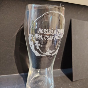 Egyedi kézzel gravírozott horgász söröspohár (570 ml) � Mosogatógépben mosható, Otthon & Életmód, Konyhafelszerelés, tálalás, Tálalás, Sörös pohár és korsó, Gravírozás, pirográfia, MESKA
