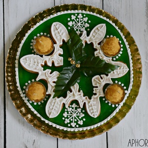 Mézeskalács adventi koszorú méhviasz gyertyával  - karácsony - Meska.hu