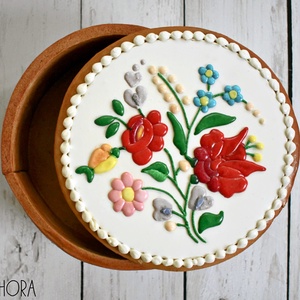 Kerek kalocsai mintás mézeskalács doboz, Esküvő, Emlék & Ajándék, Doboz, Mézeskalácssütés, MESKA