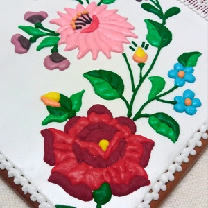 Kalocsai mintás nagy mézeskalács szív 1. - esküvő - emlék & ajándék - köszönőajándék - Meska.hu