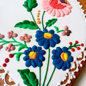 Kalocsai mintás nagy mézeskalács szív 2.  - esküvő - emlék & ajándék - köszönőajándék - Meska.hu