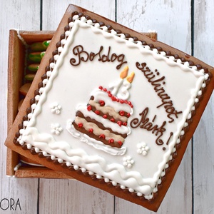 Mézeskalács születésnapi doboz, Otthon & Életmód, Dekoráció, Díszdoboz, Asztal és polc dekoráció, Mézeskalácssütés, MESKA