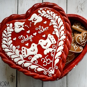 Mézeskalács szív doboz madárkás, Esküvő, Emlék & Ajándék, Doboz, Mézeskalácssütés, MESKA