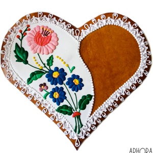 Mézeskalács nagy szív kalocsai mintával 1., Otthon & Életmód, Dekoráció, Dísztárgy, Mézeskalácssütés, MESKA
