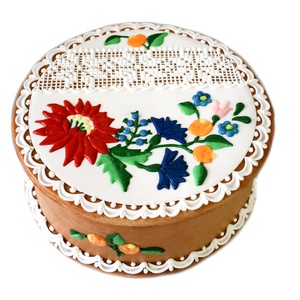 Mézeskalács doboz kerek kalocsai,hímzéssel - otthon & életmód - dekoráció - dísztárgy - Meska.hu