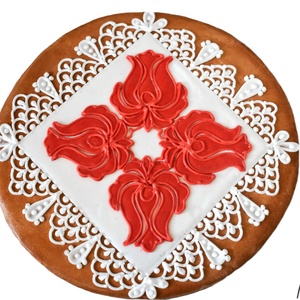 Mézeskalács doboz piros-fehér mintás - esküvő - emlék & ajándék - doboz - Meska.hu