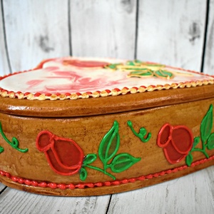 Mézeskalács doboz márványos alapon rózsa mintával - esküvő - emlék & ajándék - doboz - Meska.hu