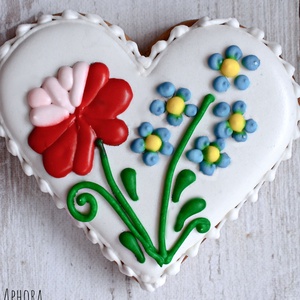 Mézeskalács szív kalocsai mintával díszítve, Otthon & Életmód, Dekoráció, Dísztárgy, Mézeskalácssütés, MESKA