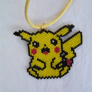 Pokemon - Pikachu gyöngy nyaklánc - Meska.hu