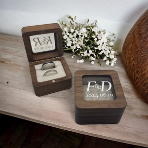 Egyedi fa-gyűrűtartó doboz, Esküvő, Kiegészítők, Gyűrűtartó & Gyűrűpárna, , MESKA